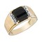 Gem And Harmony 10K Yellow Gold Mens Onyx Ring with Accent Diamonds